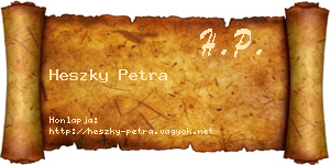 Heszky Petra névjegykártya